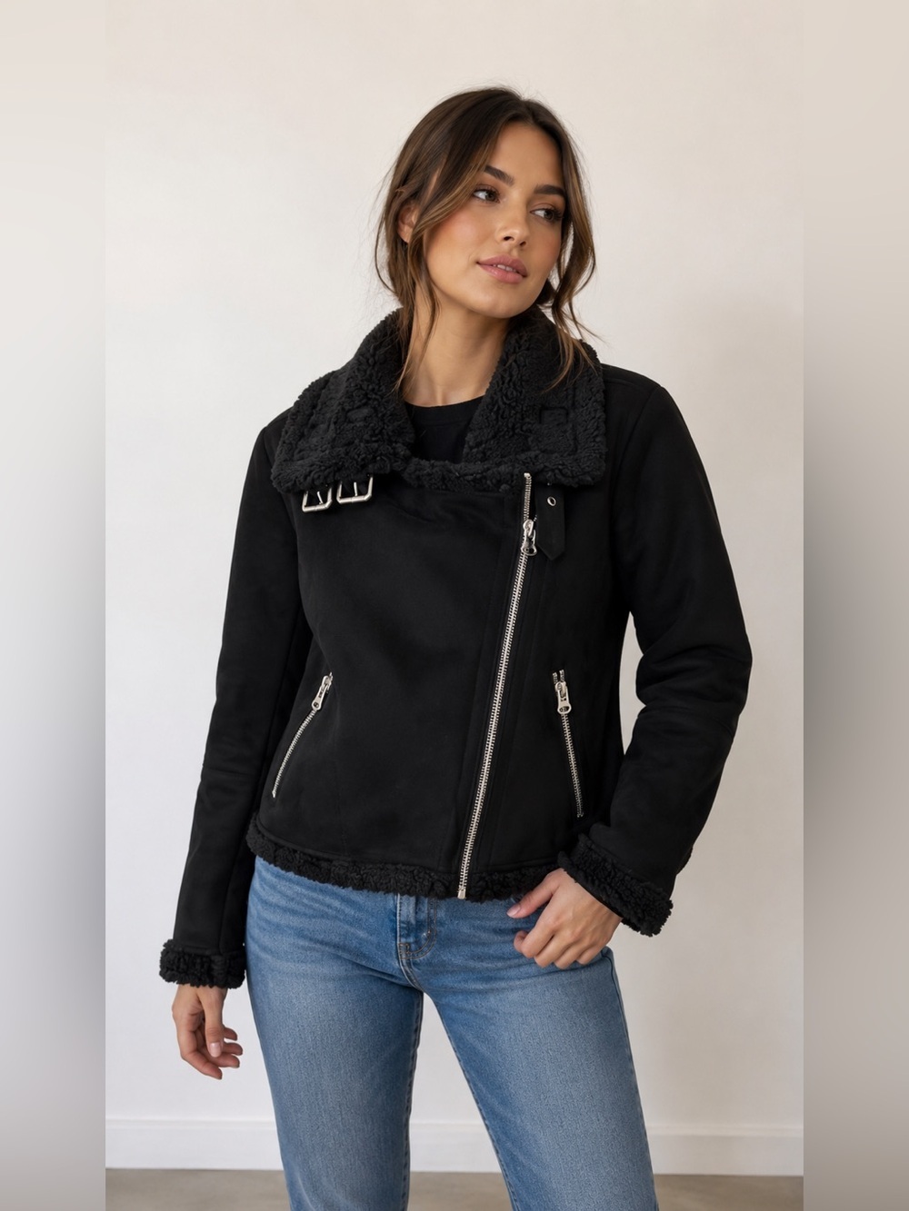 Zara women black coat Medium 6318/226